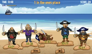 Decimal Place Value Pirates Online Game