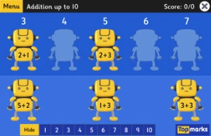 Maths Games - Adding games - Robot Addition