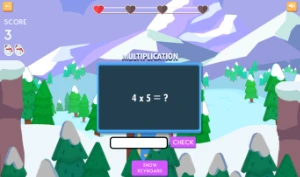 Maths Games - Multiplication Games - Snowball Smash